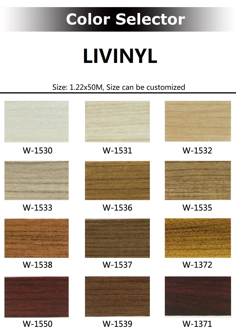 PVC Wooden Textured Decorative Foil Vinyl Self Adhesive Lamination Film for MDF Furniture