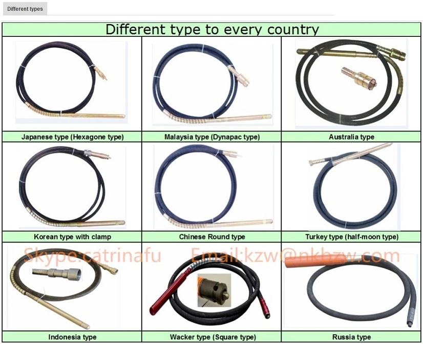 Hot Sale Concrete Machinery Flexible Concrete Vibrator Shaft Zx50