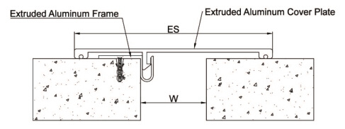 Interior Wall to Wall Aluminum Expansion Joint in Concrete