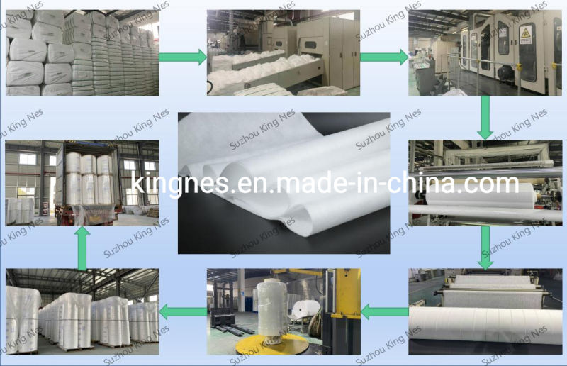 Hydrophilic Breathable Es Fiber 3D Embossed Non Woven Cloth for Filter Element