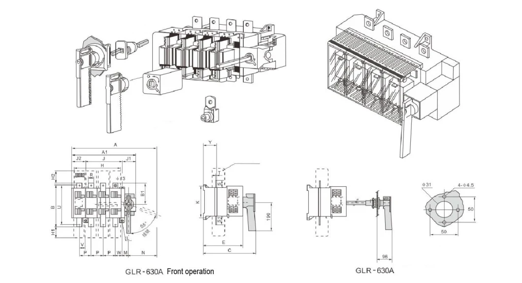 Nh Fuse Disconnector Isolation Power Electric Switch Changeover Switch with Cut off Function