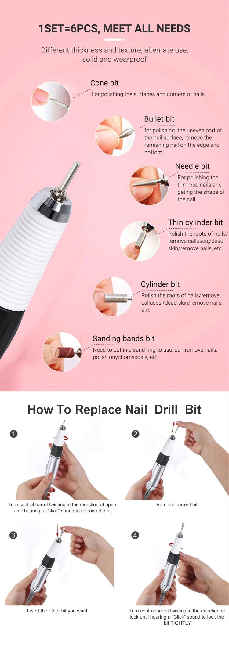 2020 Custom Logo Cordless Electric Polish Drill Nail Art Machine 35000rpm Light Weight