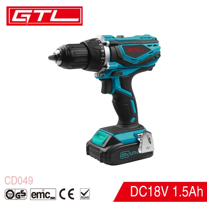 20V Lithium Battery 13mm Key Chuck Portable Drill Tools Cordless Drill (CD049)