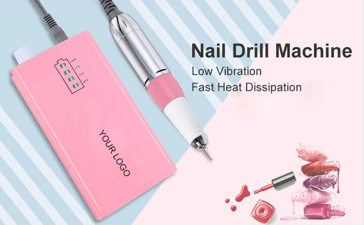 2020 Custom Logo Cordless Electric Polish Drill Nail Art Machine 35000rpm Light Weight