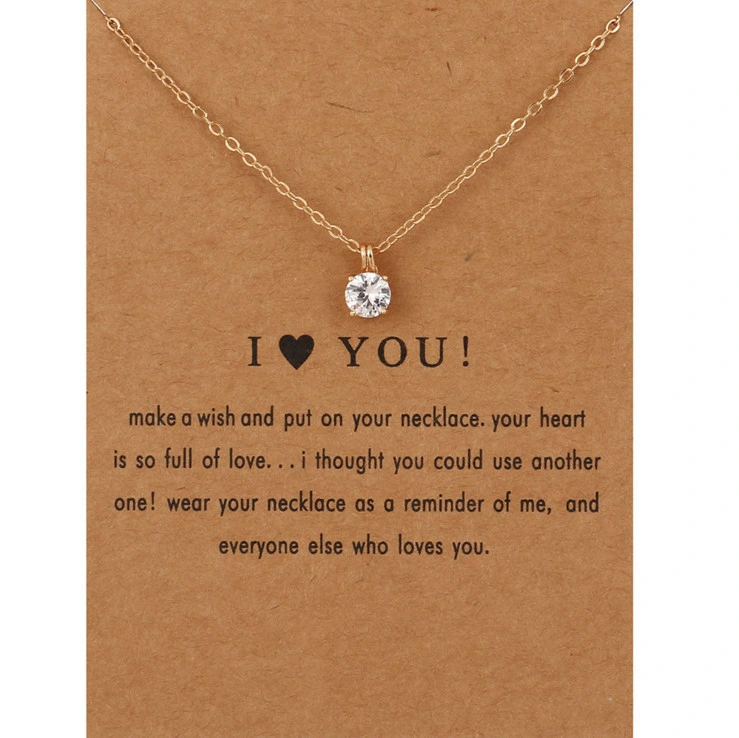 Fashion Jewelry Stylish Delicate Simple Necklace with Crystal Pendant