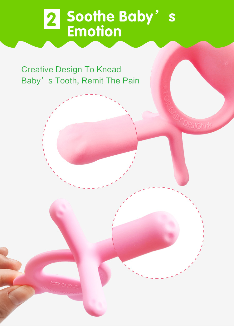 Frog Shape Food Grade Silicone Soft Baby Teether for Infants