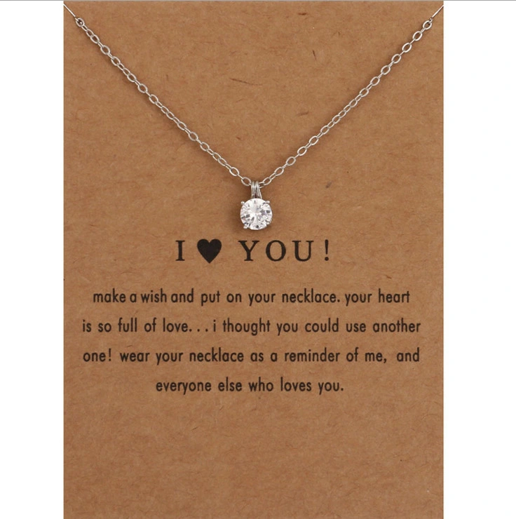 Fashion Jewelry Stylish Delicate Simple Necklace with Crystal Pendant