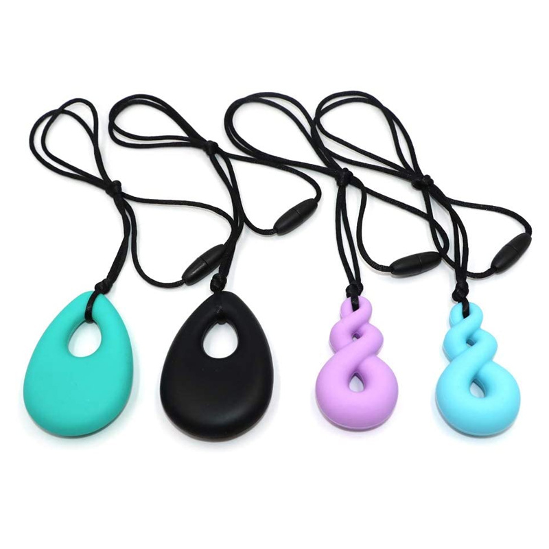 Manufacturer Custom Sensory Chew Necklace Dinosaur Chewable Silicone Pendant Toy