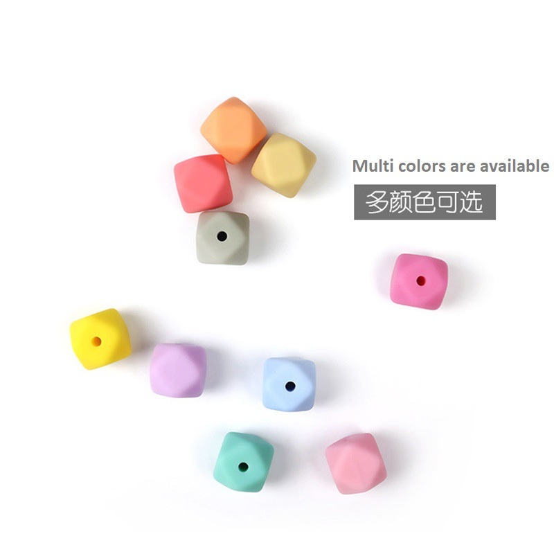 Durable Pink Silicone Necklace Baby Teething Chew Beads Teethers DIY Jewelry