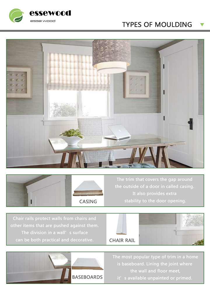 Pine Wood Quarter Round Mouldings for Flooring/Ceiling