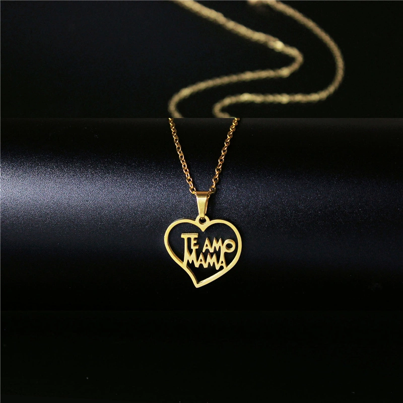 Fashion New Mother's Day Mom Love Hollow Golden Necklace