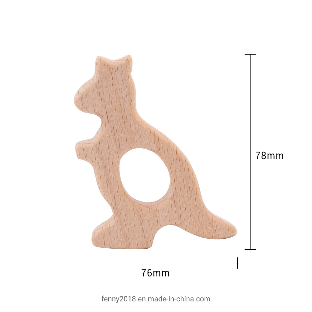 Wood Necklace Pendant Food Grade Wooden Teether Toys Tortoise Koala Whale Turtle Wooden Teething Toys