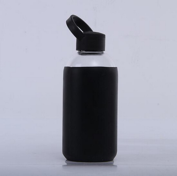 Creative Sport Glass Cup with Silicone Lid and Silicone Set