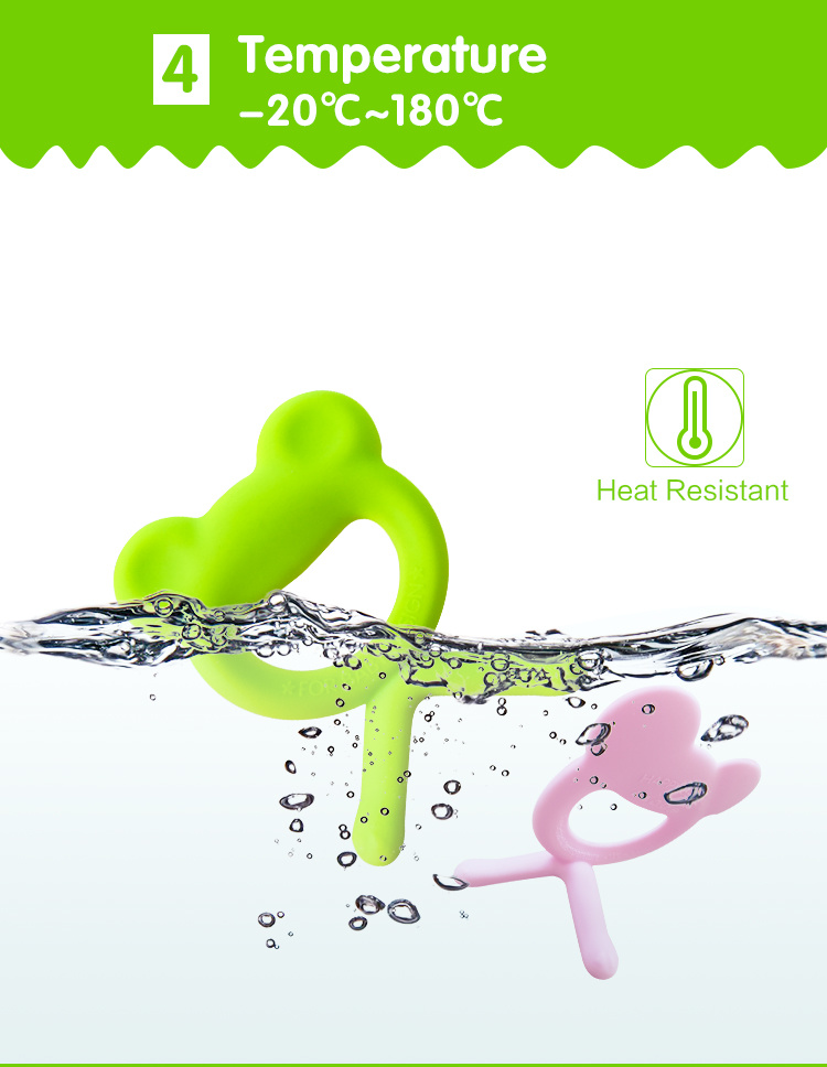 Frog Shape Food Grade Silicone Soft Baby Teether for Infants