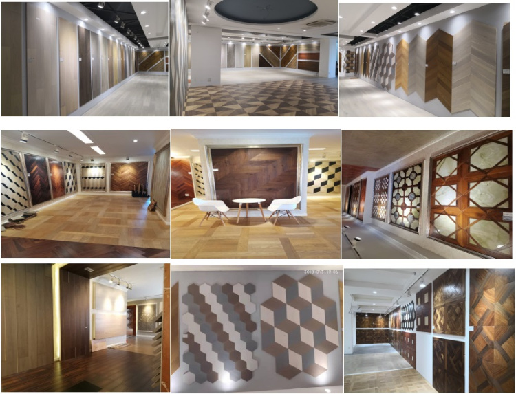 Antique Grey Geometric Engineering Parquet Floor Tiles for Villa