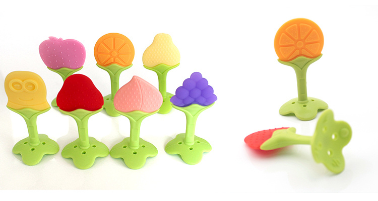 BPA Free Silicone Teething Ring Chew Toy Baby Teether