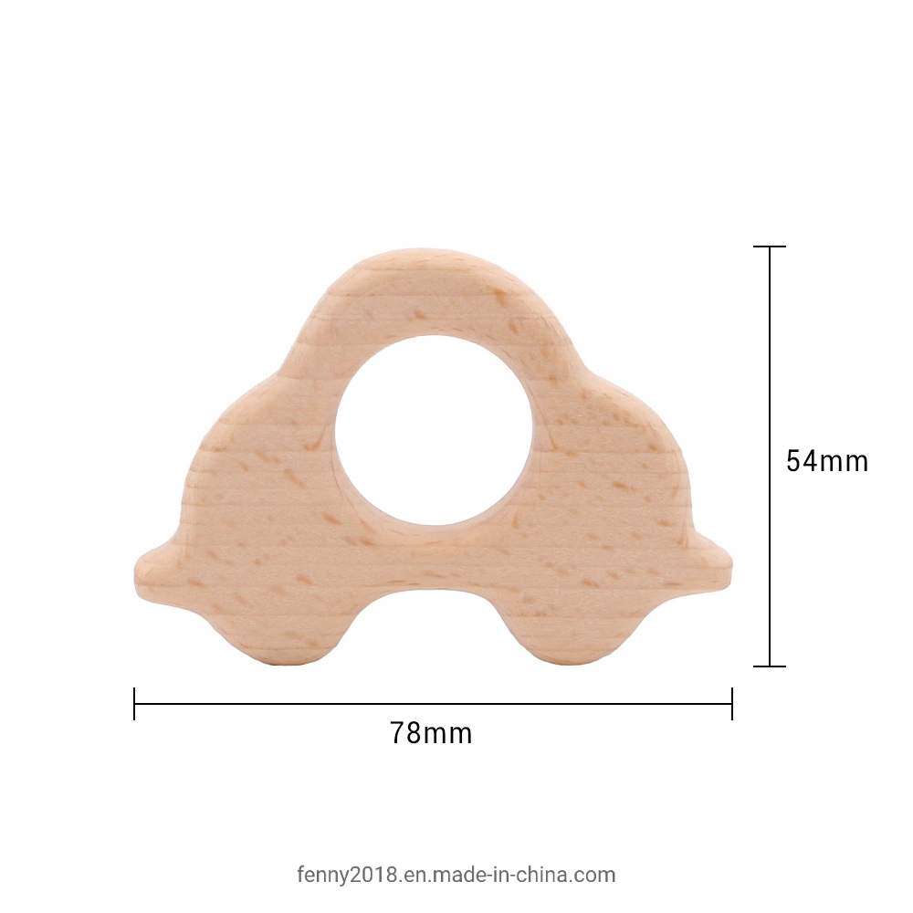 Wood Teething Toys Baby Teether Wooden Animal Teethers Beech Wood Pacifier Pendant DIY Wooden Accessory