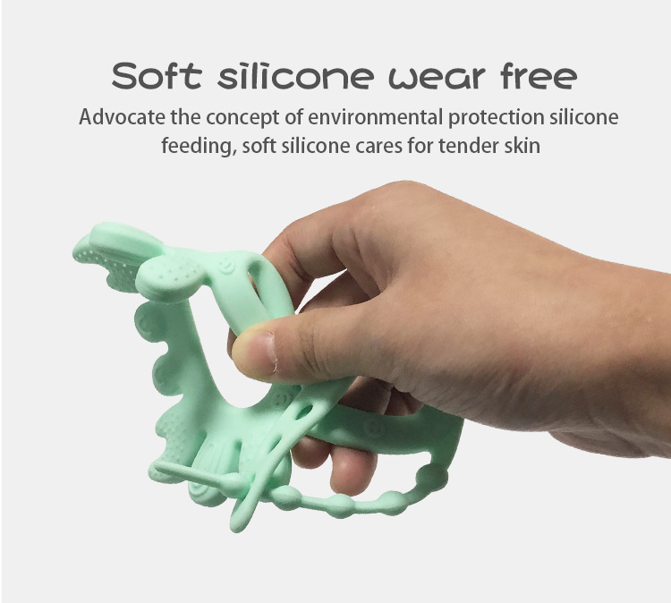BPA Free Baby Soft Silicone Ice Cream Pendant for Baby Teething Necklace