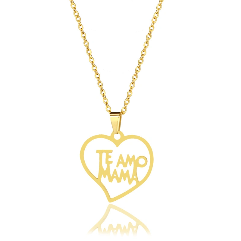 Fashion New Mother's Day Mom Love Hollow Golden Necklace