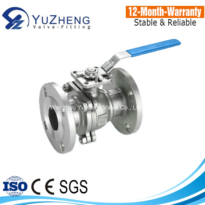 Industry Stainless Steel Casting 2PC Ball Valve with Flange Ends