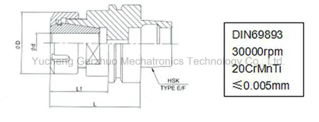 High Speed CNC Milling Machine Hsk Fmb Collet Chuck