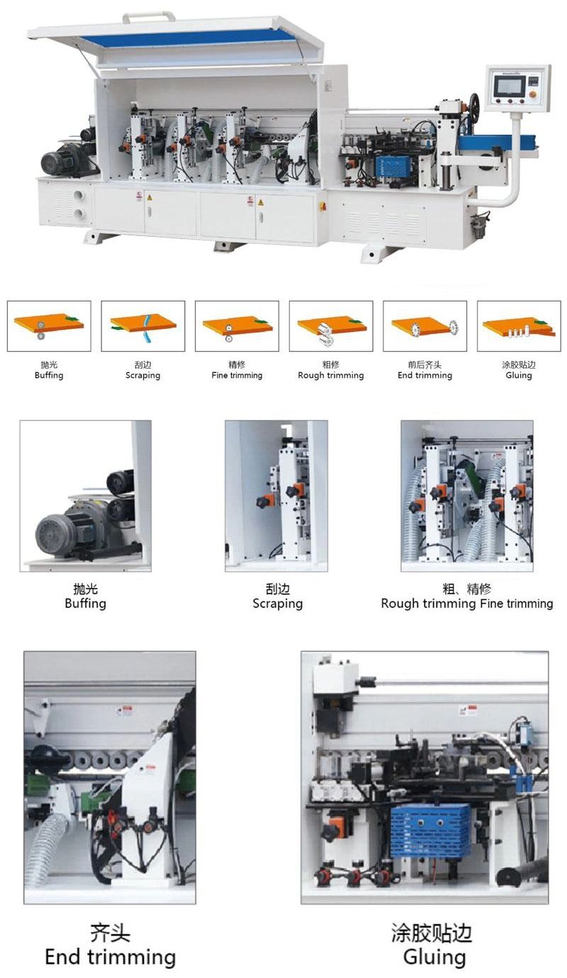 High Speed MDF PVC Wood Premilling Corner Rounding Full Automatic Edge Banding Machine