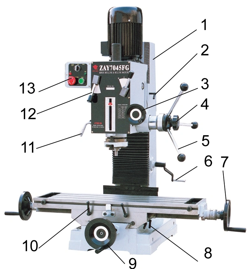 Square Column Desktop Type Table Milling and Drilling Machine Vertical Drilling Tapping and Boring Machine Zx45