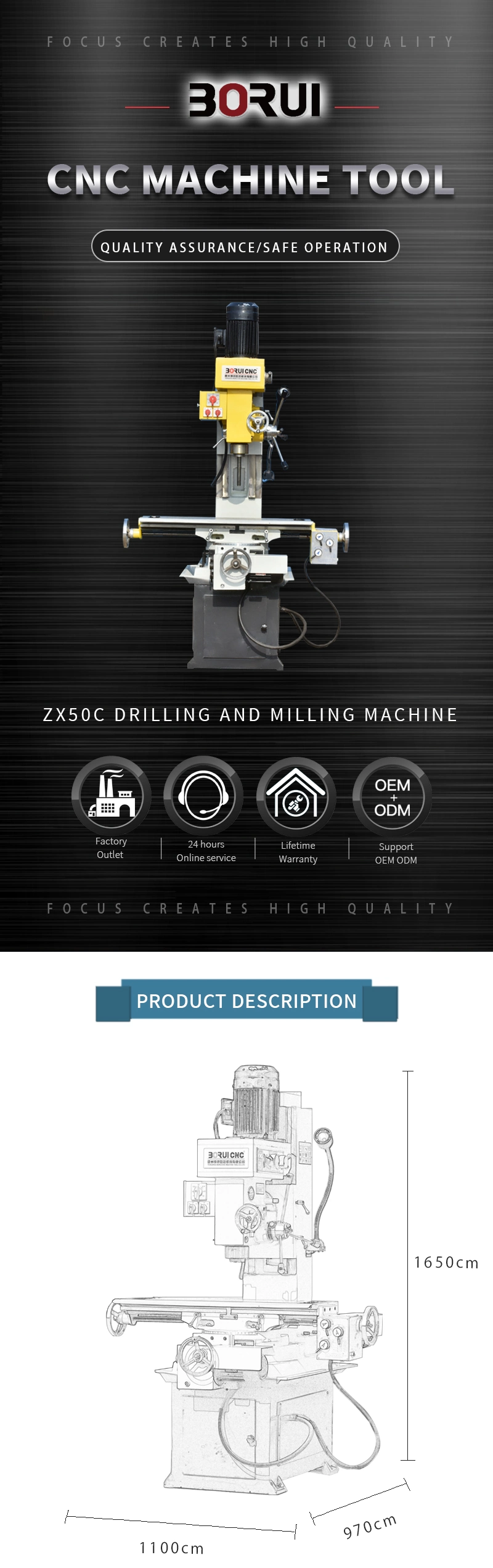 Zx50c Milling Machine Manufacturers Drilling and Milling Machine