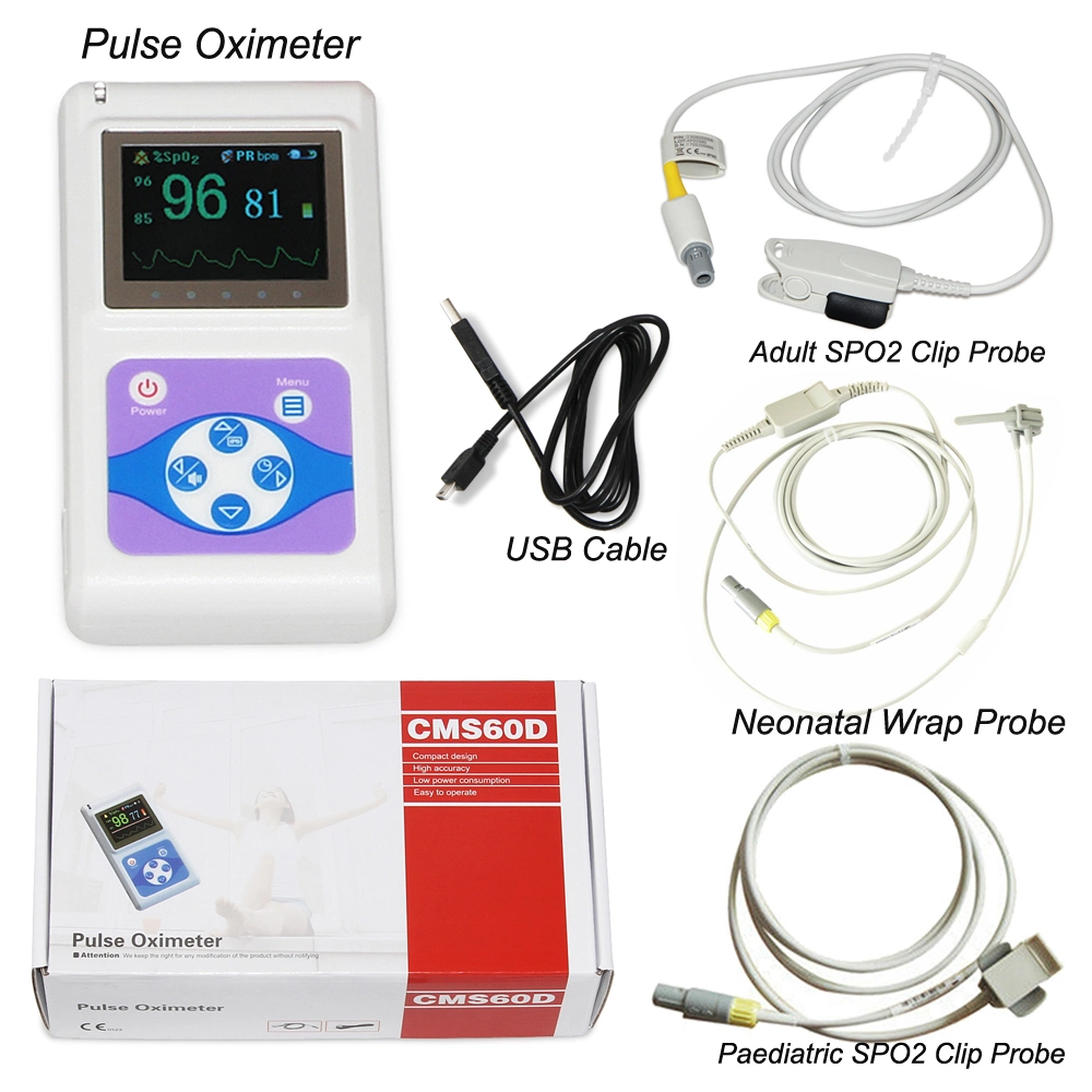Cms60d Portable Oxygen Blood Oxygen for Baby Infant and Neonate Handheld Finger Pulse Oximeter