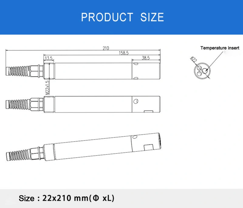Online Digital Salinity Sensor Electrode Probe Analog Voltage 4~20mA RS-485 Modbus RTU Output Waterproof