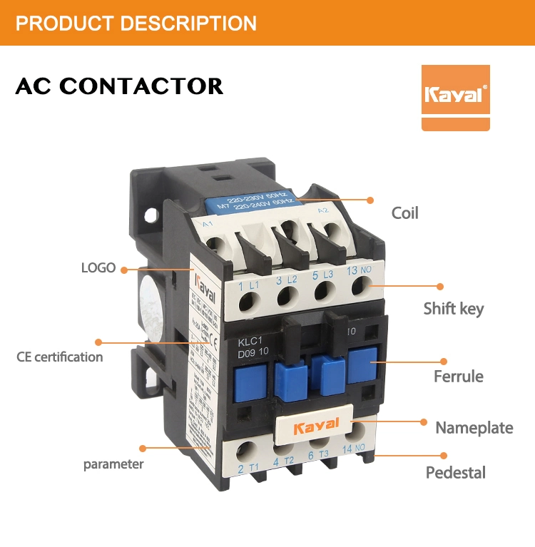 Kayal High Quality Electrical Type 220V 660V AC Electricity Type LC1d8004 Electromagnetic AC Contactor