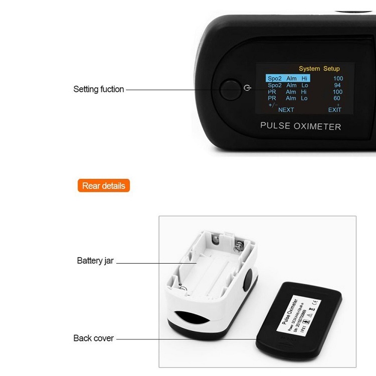 Finger Pulse Oxygen Meter Blood Oxygen Saturation Monitor with TFT Display, Hand Held Pulse Oxygen Meter