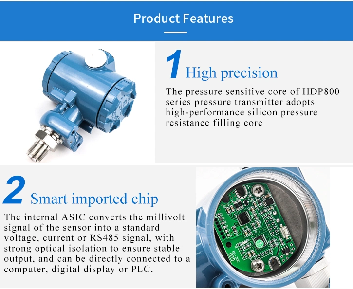 RS485 Pressure Sensor Transmitter Pressure Transducer for Water Gas Air Oil Fuel