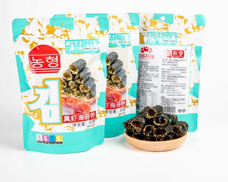 Roasted Shrimp Seaweed Sandwich 32g Great Health Seaweed Snack Green Laver Green Algae