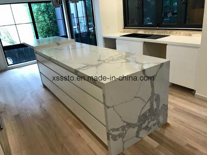 Man Made Calacatta White Quartz Slab/Quartz Countertop