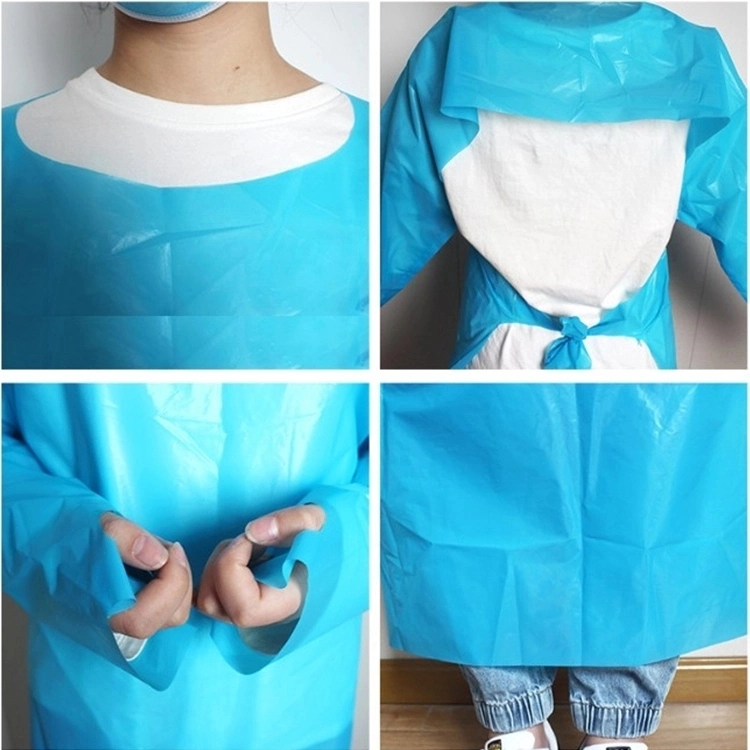 Long Sleeve Waterproof Plastic CPE Apron Gown