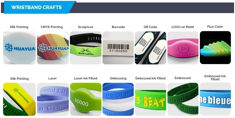 Logo Debossed Waterproof MIFARE DESFire EV1 2K Bracelets RFID NFC Silicone Wrist Bands