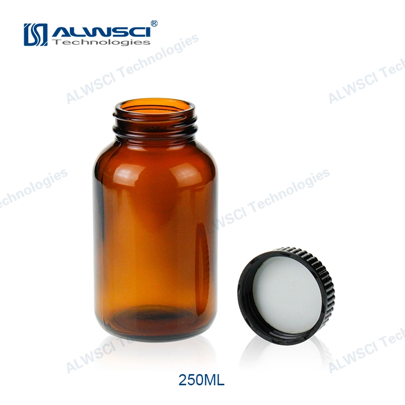 Alwsci Wide Mouth 100ml 38-400 Wide Mouth Amber Glass Bottle