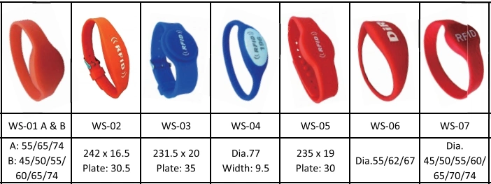 Logo Debossed Waterproof MIFARE DESFire EV1 2K Bracelets RFID NFC Silicone Wrist Bands