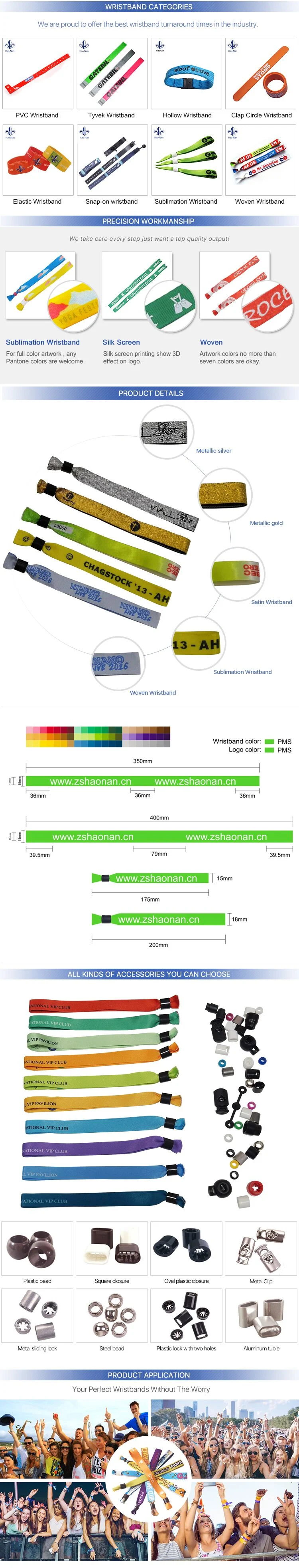 Fashion Custom Festival Woven Wristband for Events