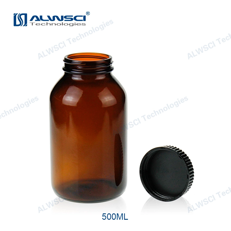 Alwsci Wide Mouth 100ml 38-400 Wide Mouth Amber Glass Bottle