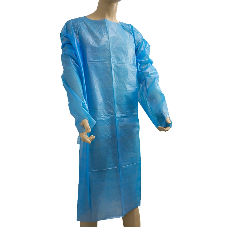 Long Sleeve Waterproof Plastic CPE Apron Gown