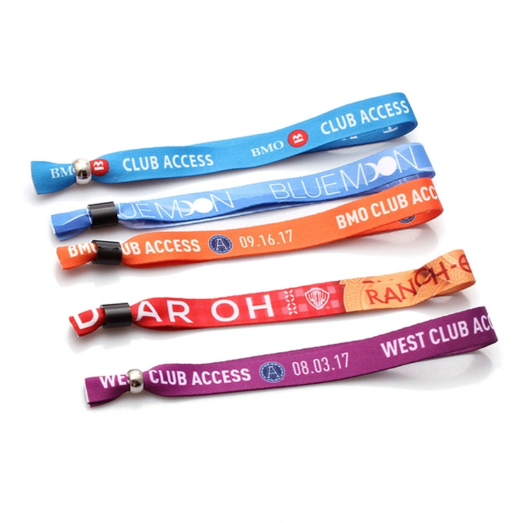 Custom Event Personalized Made Woven Cheap Wristband with Barrel Lock