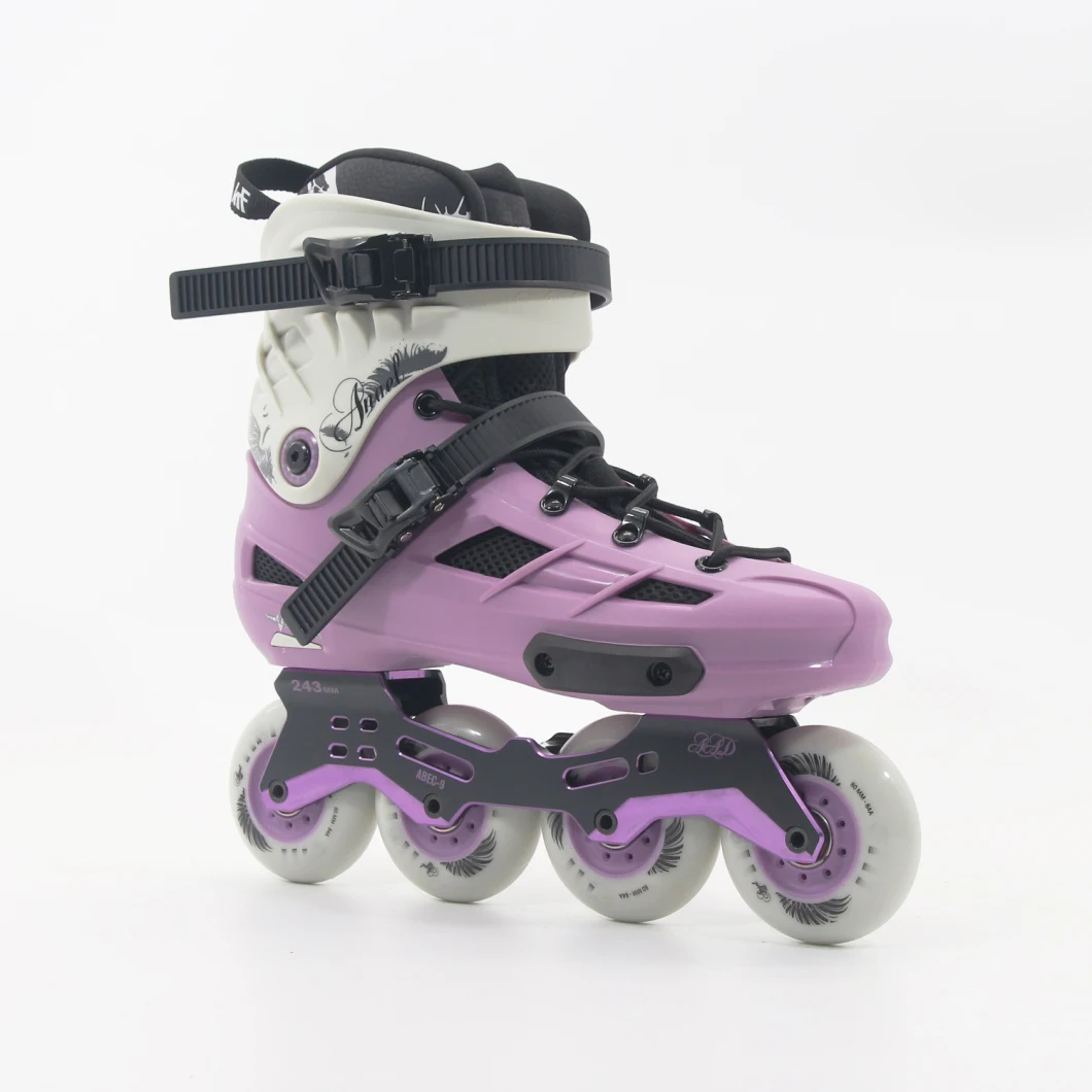 Professional Slalom Inline Skates Carbon Fiber Roller Skating Shoes Sliding Free Skating Black Puple