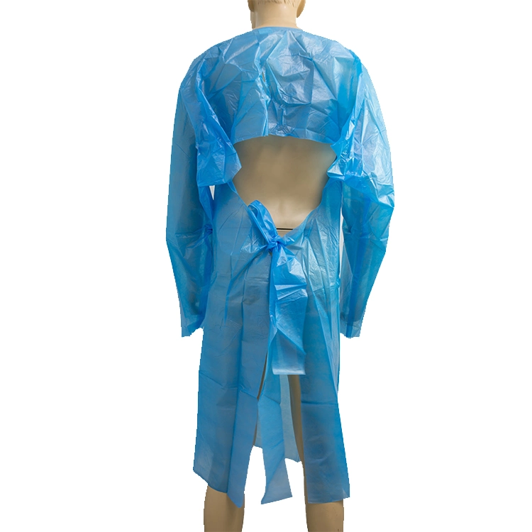 Long Sleeve Waterproof Plastic CPE Apron Gown