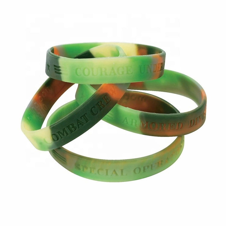 Custom Design Colourful Debossed/Embossed/Printed Logo Silicone Bracelet Wrist Bands