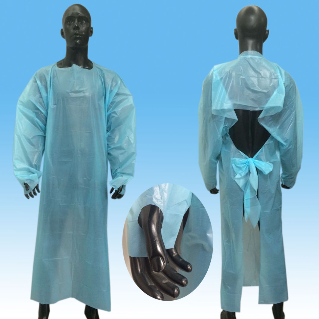 Disposable Waterproof Surgical Smock CPE Gown Medical Full Sleeves Apron