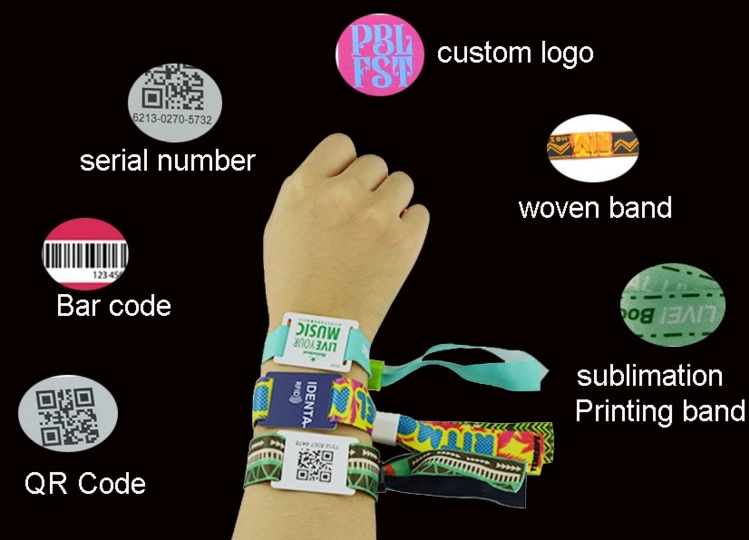 Cheaper Festival Woven Wristband, High Quality Festival Fabric Wristbands