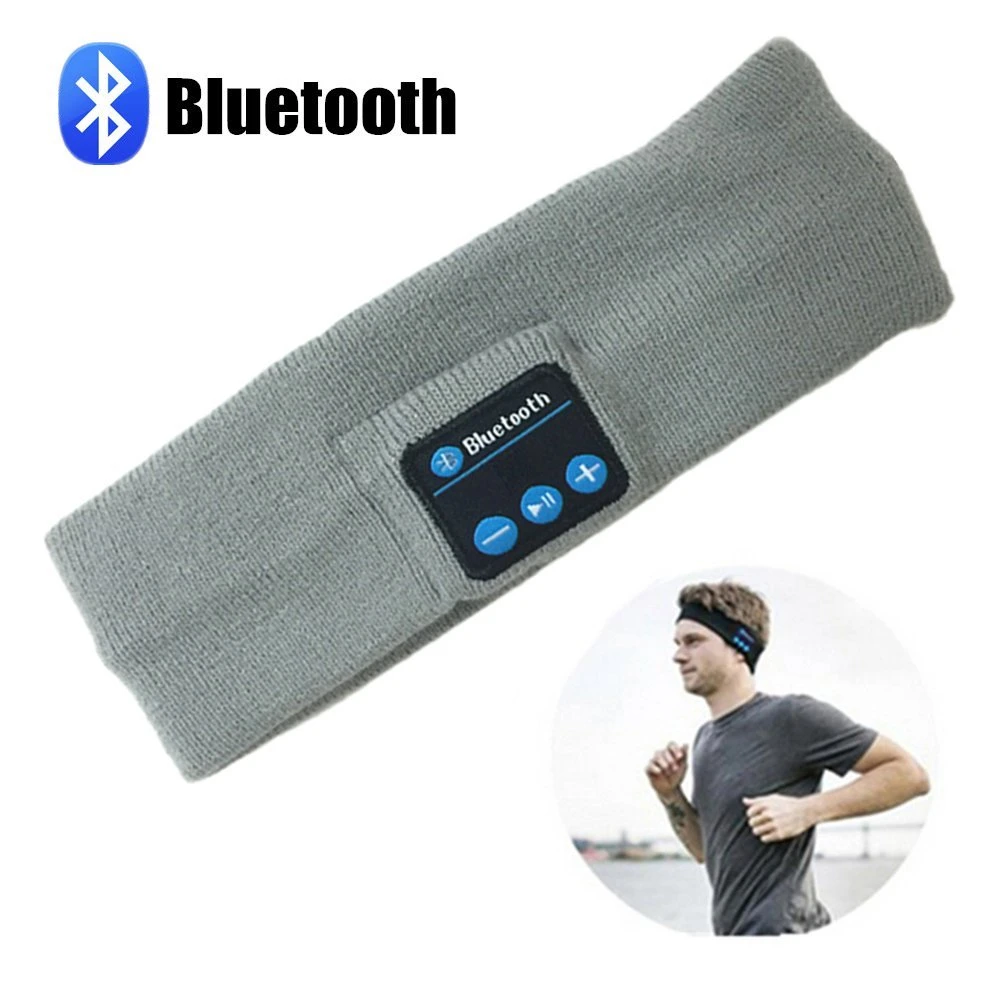 Bluetooth Music Headband, Wireless Bluetooth Stereo Headphones Headset Sport Headband Running Yoga Dancing Headband Grey Black Pink