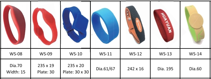 Logo Debossed Waterproof MIFARE DESFire EV1 2K Bracelets RFID NFC Silicone Wrist Bands